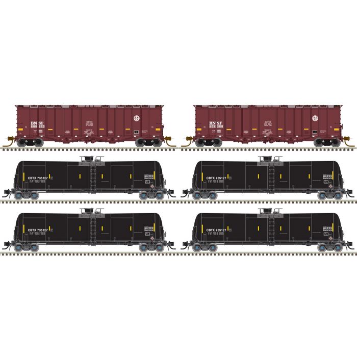 Atlas 50005821 N CBTX TrinityRail 31,000 Gal Crude Oil Tank Car & Buffer Car Set