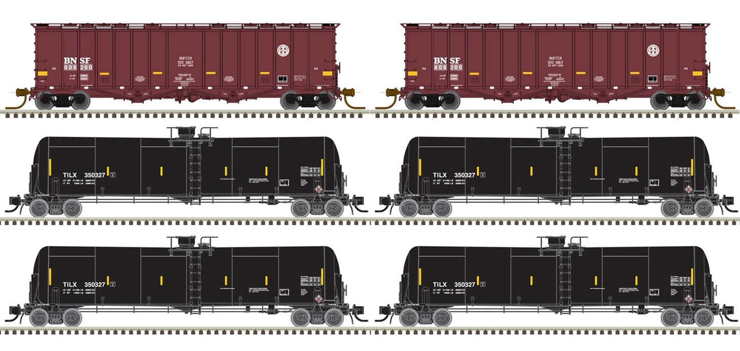 Atlas 50005825 N TILX 31,000 Gallon Crude Oil Tank Car & Buffer Car (Set of 6)
