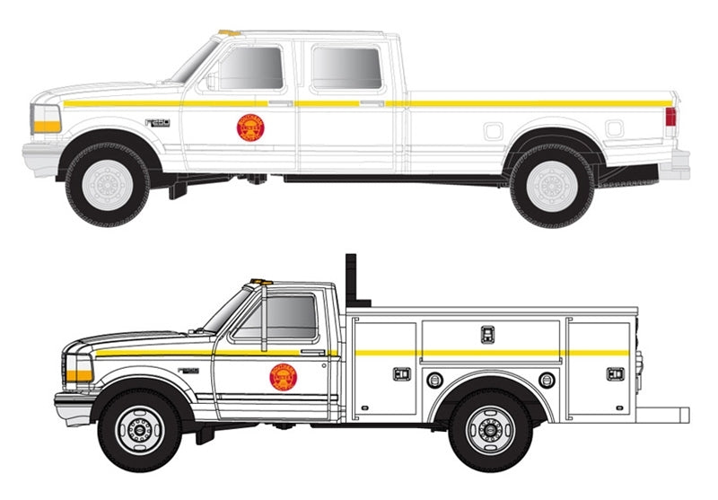 Atlas 60000155 N SP 1992 White Ford F-250/F-350 Pickup Truck (Set of 2)