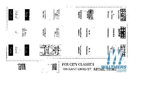City Classics 2338 HO Window Kit for 106 East Ohio St. Retail Store