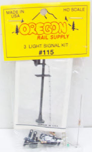 Oregon Rail Supply 115 HO Block signal 3 light
