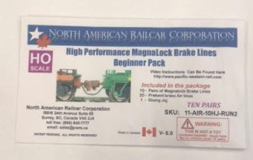North American Railcar Corp. 11-AIR-10HJ-RUN2 HO Magnalock Brake Lines Beginner