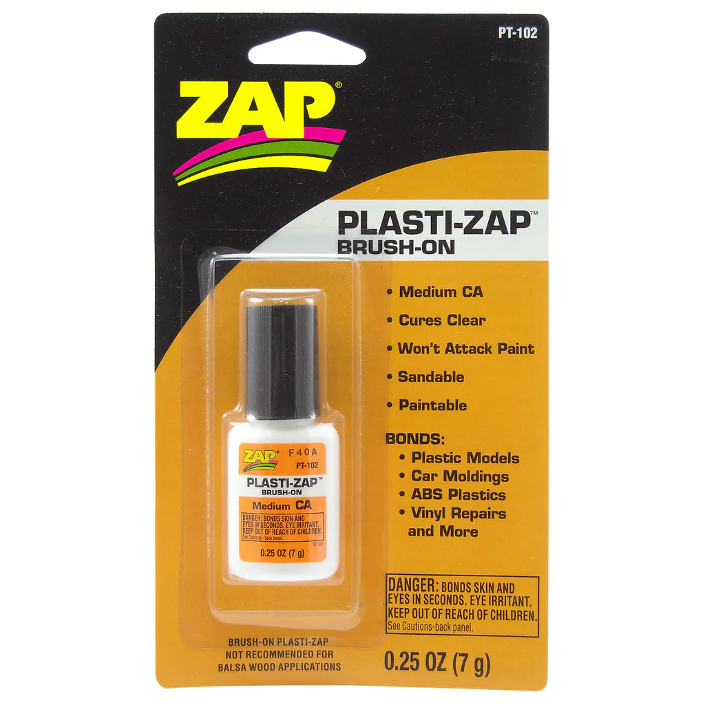 Pacer Glue PT102 Plasti-Zap Brush On Super Glue - 1/4 oz. Bottle