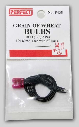 Perfect Science 435  Red 12V Grain of Wheat Bulb  (Pack of 2)