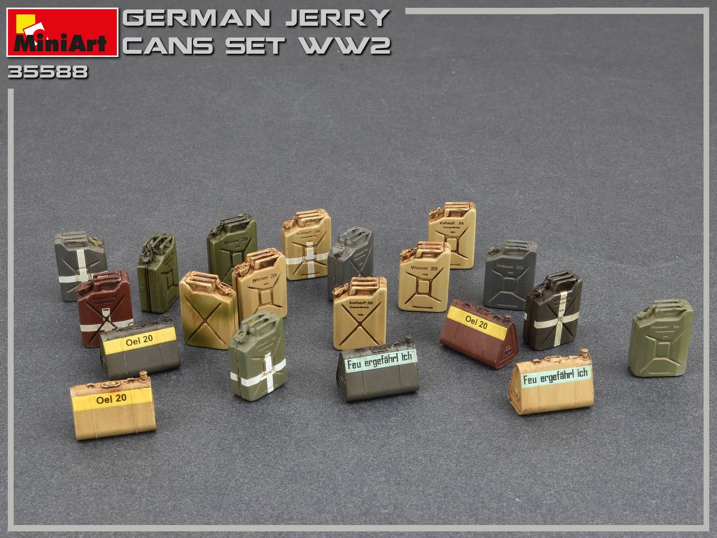 MiniArt 35588 1:35 WWII German Jerry Cans Plastic Model Kit (Set of 24)