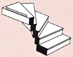 Plastruct 90943 O 57/64" x 1" x 9/64" Custom Left Turn Staircase