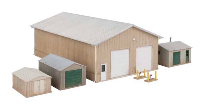 Walthers 933-4125 HO Pole Barn & Sheds Building Kits (Set of 4)