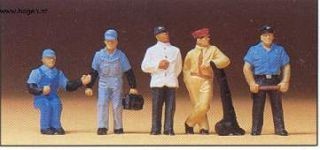 Preiser 10018 HO US Railway Personnel and Policeman Figures (Set of 5)