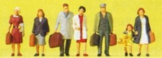 Preiser 88547 Z Standing Travelers with Luggage Figures (Set of 6)