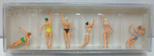 Preiser 10306 HO Swimming People Figures (Set of 6)