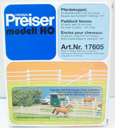 Preiser 17605 HO Paddock Fences Plastic Model Kit