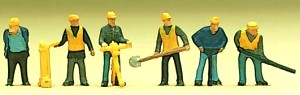 Preiser 79035 N Track Maintenance Gang W/Tools Figures (Set of 6)