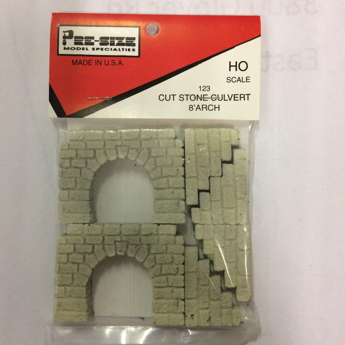 Pre-Size 123 HO Scale Cut Stone Culverts 8' Arch