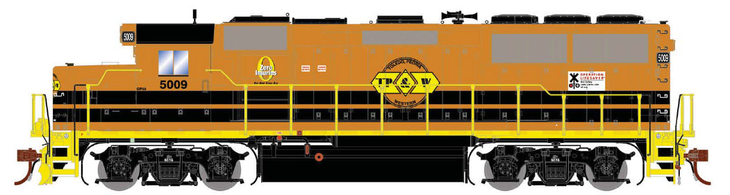 Athearn G65702 HO TP&W/Orange & Black GP50 Phase 1 Diesel Locomotive #5009