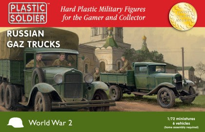 Soldier 7248 1:72 WWII Russian GAZ Trucks Military Vehicle Kit (Pack of 6)