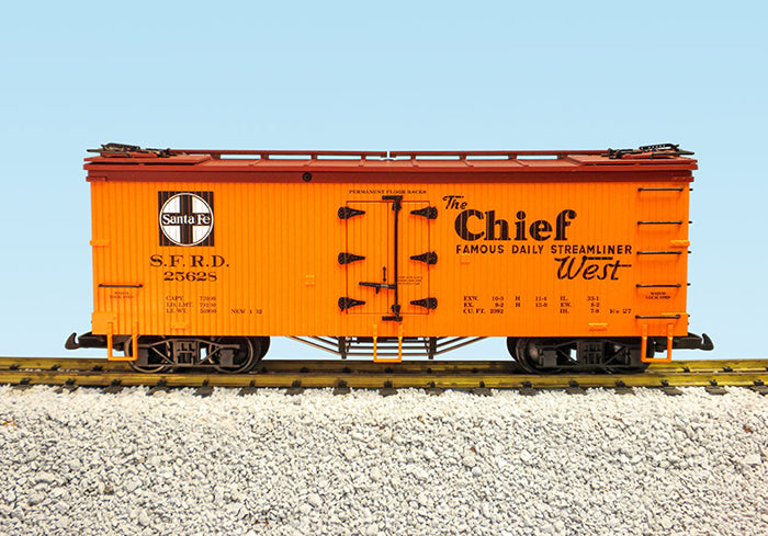 USA Trains R16048B G Santa Fe Chief Reefer Orange/Brown #25629