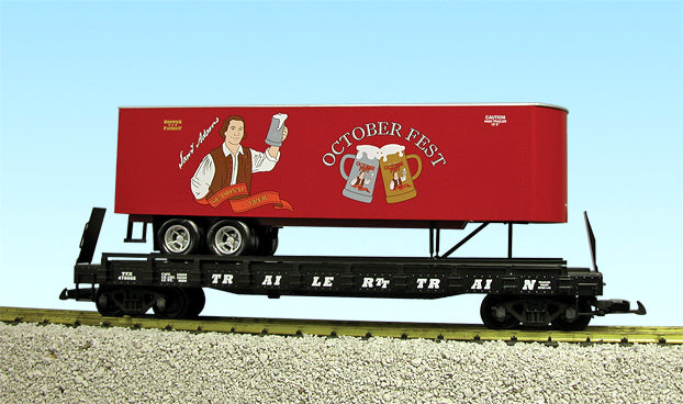 USA Trains 17026 G Sam Adams Piggyback Flat Car - Plastic Wheels