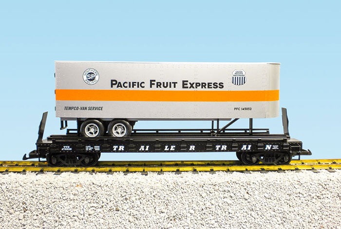 USA Trains R17047 G Pacific Fruit Express Piggyback Flatcar with Trailer
