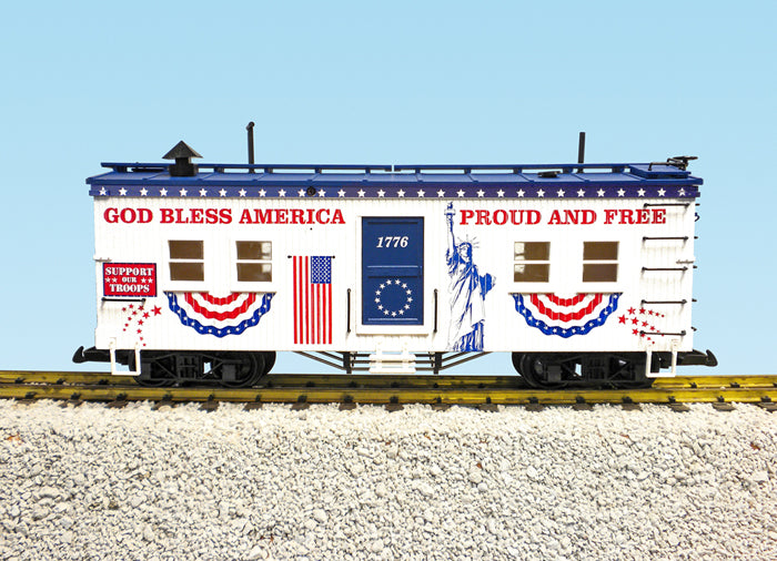 USA Trains R18301 G Patriotic White/Blue Bunk Car