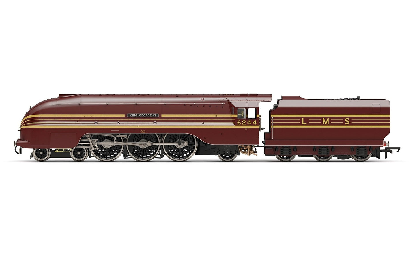 Hornby R3639 OO LMS Crimson Lake Princess Class 4-6-2 Steam Locomotive #6244