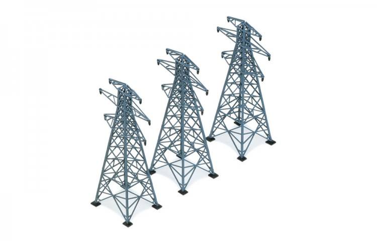 Hornby R530 OO 207mm Pylons (Pack of 3)