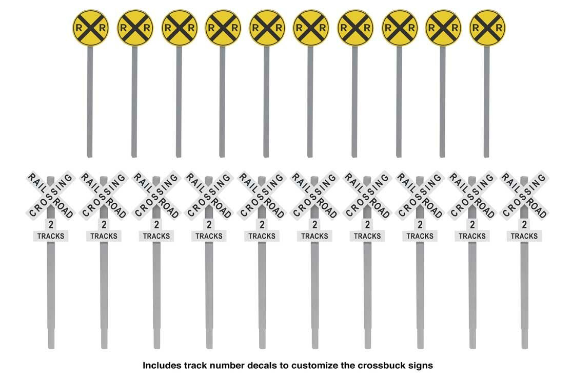 Walthers 949-4197 HO Railroad Crossing Signs (Set of 20)