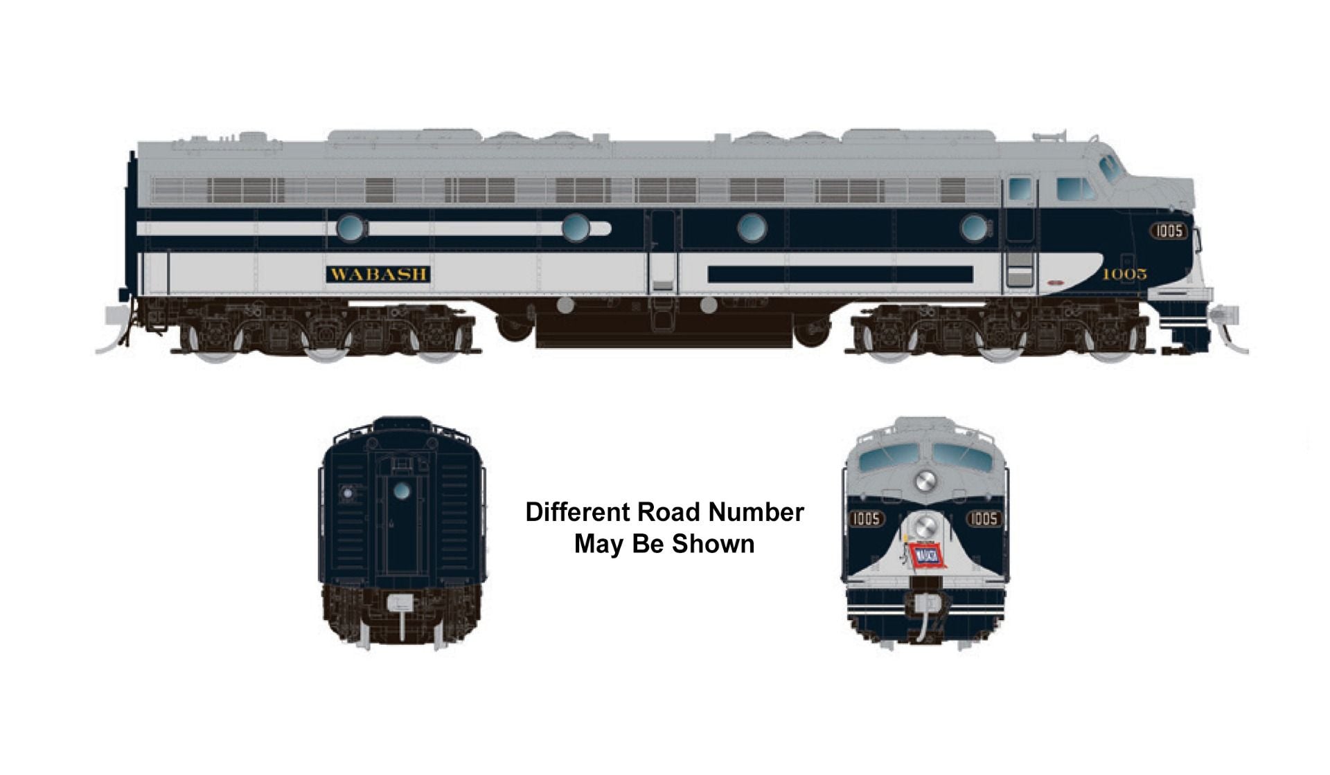 Rapido Trains 28570 HO Wabash EMD E8A Diesel Loco with DCC Sound #1009