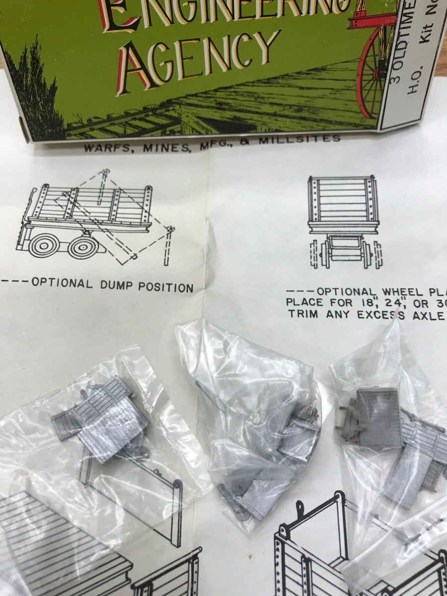 REA 1-87 HO 3 End Dump Work Cars Kit