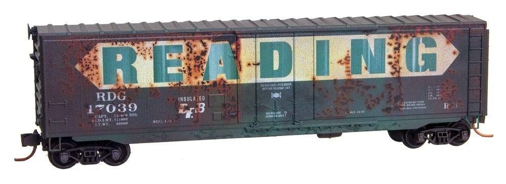 Micro-Trains 03844510 N Reading Weathered 50' Standard Plug Door Boxcar #17039