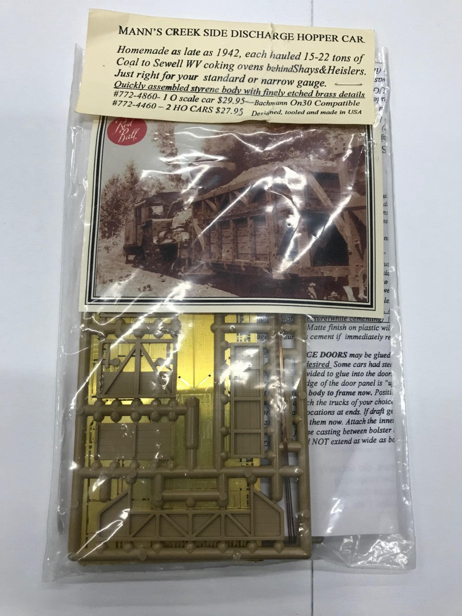Red Ball 772-4460 HO Mann's Creek Side Discharge Hopper Car Kit