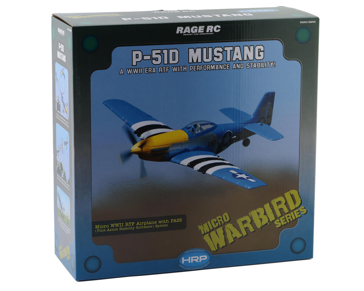 Rage R/C A1300V2 P-51D Mustang Obsession Micro RTF Airplane V2 with PASS