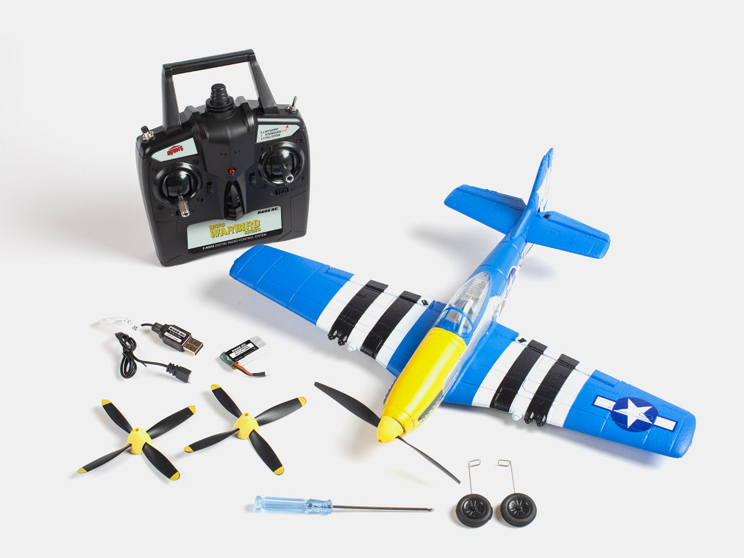 Rage R/C A1300V2 P-51D Mustang Obsession Micro RTF Airplane V2 with PASS