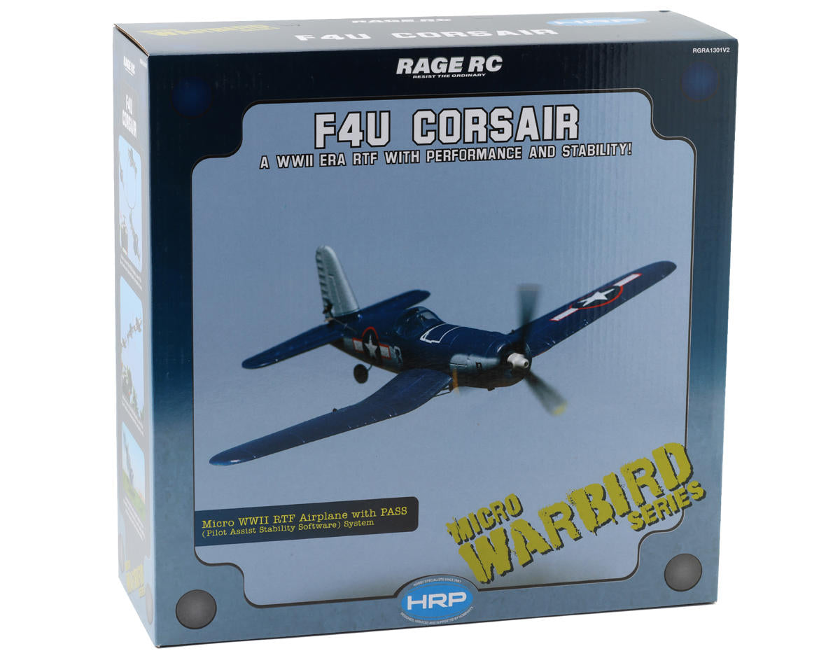 Rage R/C A1301V2 F4U Corsair Jolly Rogers Micro RTF Airplane V2 with PASS