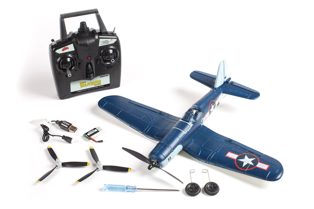 Rage R/C A1301V2 F4U Corsair Jolly Rogers Micro RTF Airplane V2 with PASS