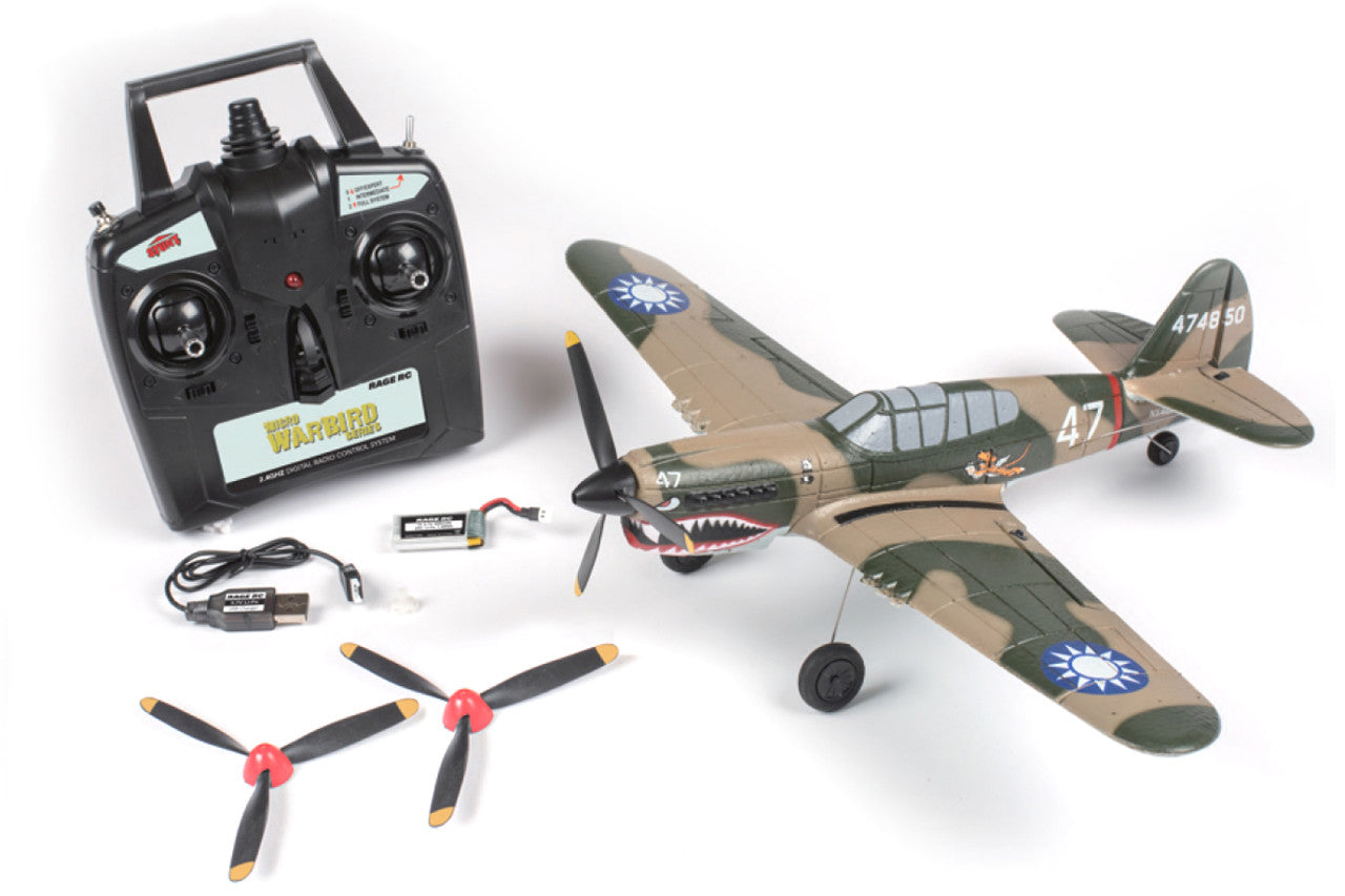 Rage R/C A1305 Curtiss P-40 Warhawk Micro RTF Airplane with PASS