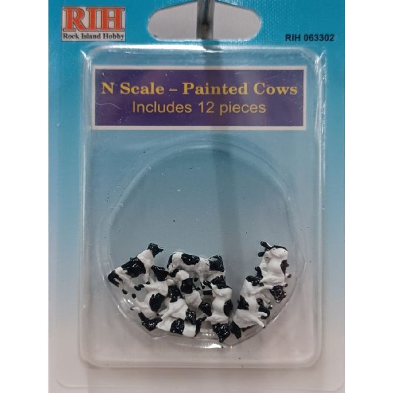 Rock Island Hobby 063302 N Assorted Pre Painted Poses Cows (Set of 12)