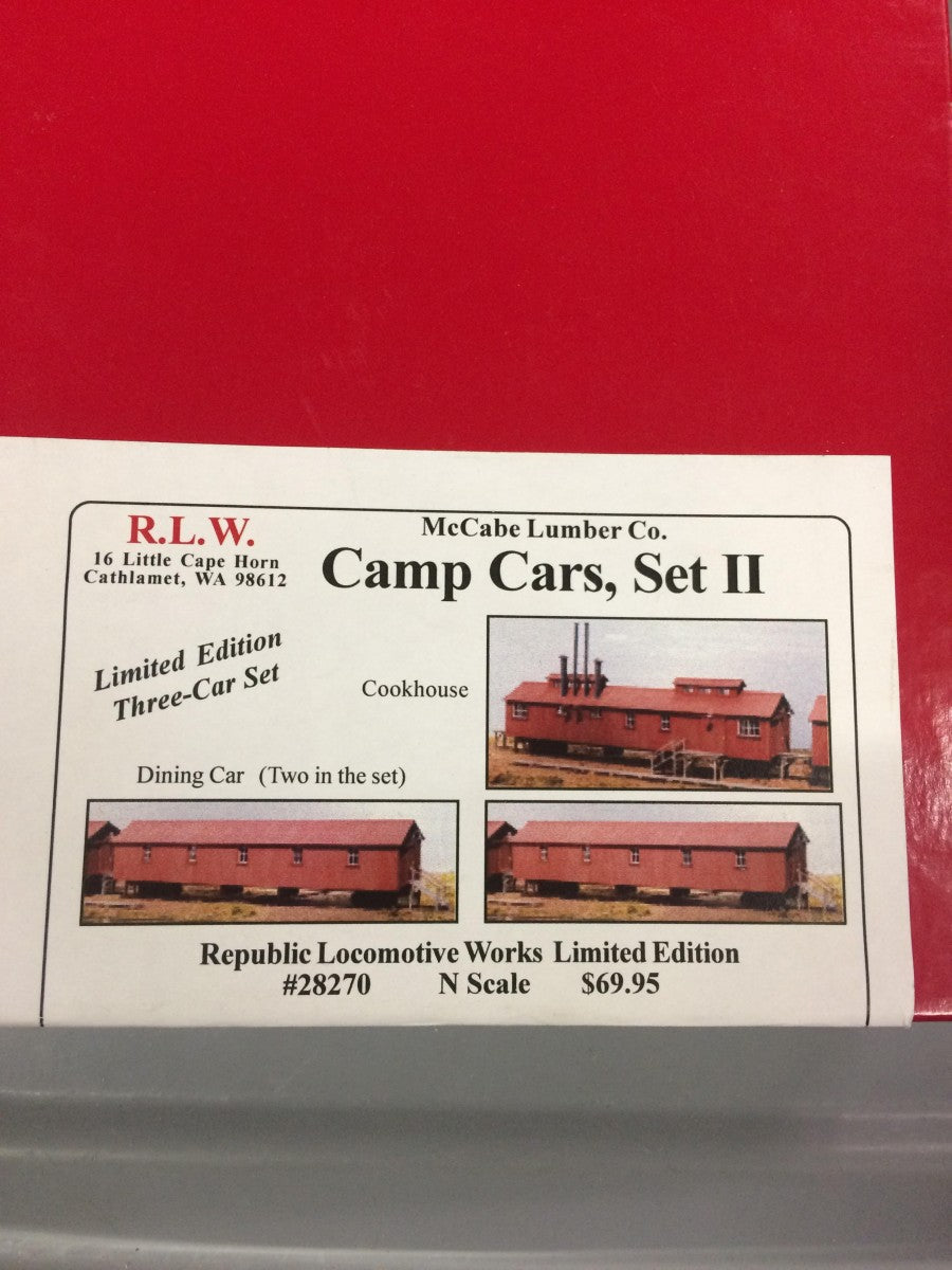 Republic Locomotive Works 28270 N Camp Cars Set 2 Building Kit
