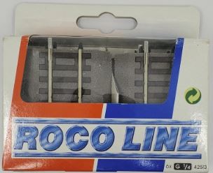 Roco 42513 HO Scale G¼, length 57.5mm Straight Track Section (Pack of 6)