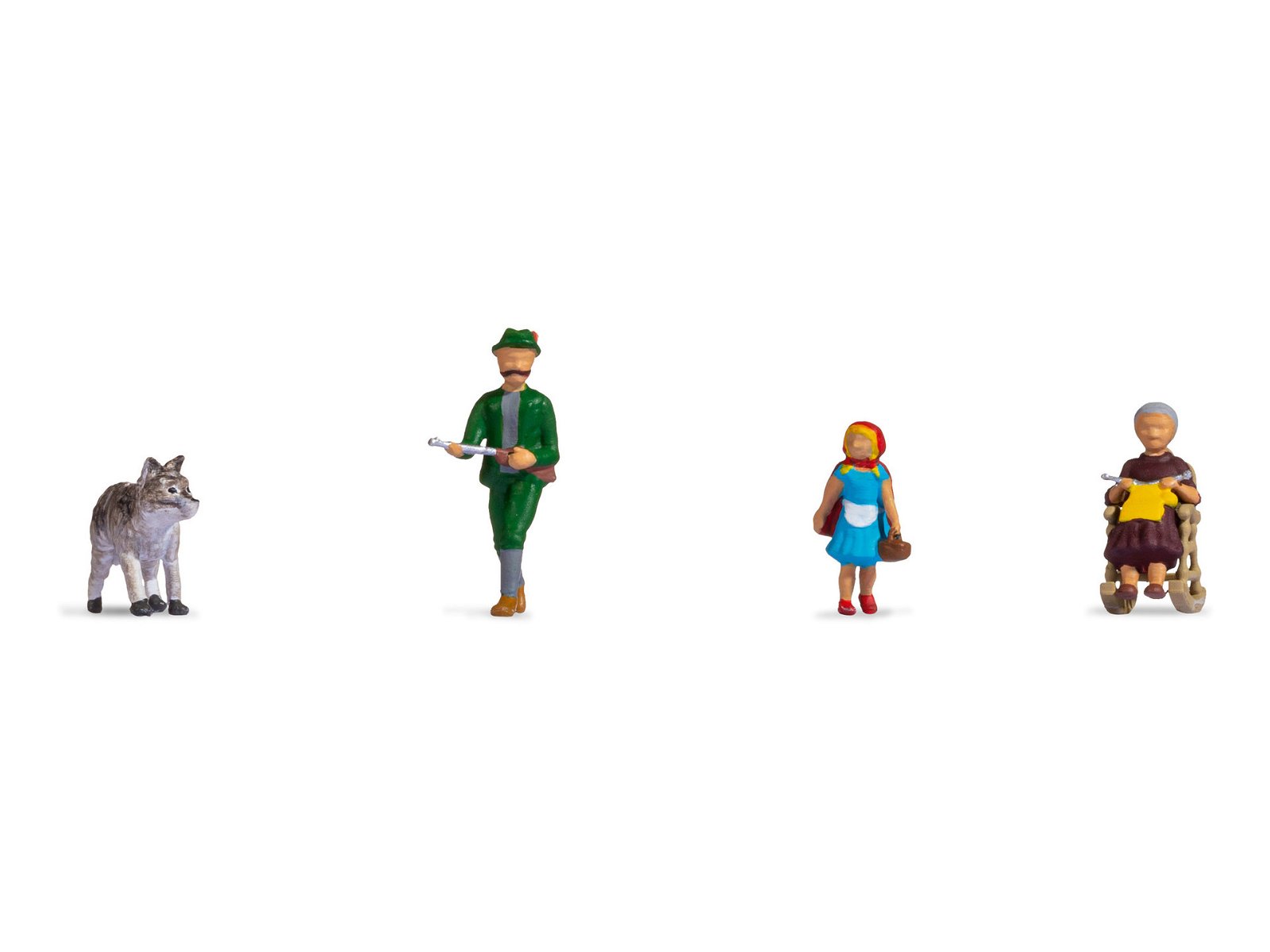 Noch 15805 HO Little Red Riding Hood and the Big Bad Wolf Figures (Set of 4)
