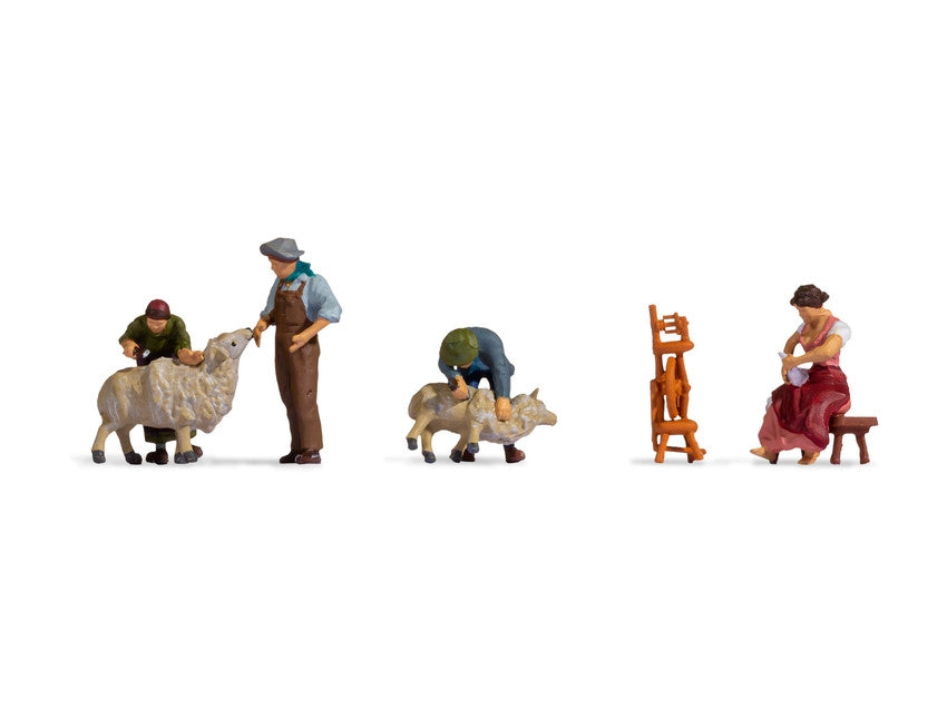 Noch 15751 HO Sheep Shearing Figures (Set of 6)