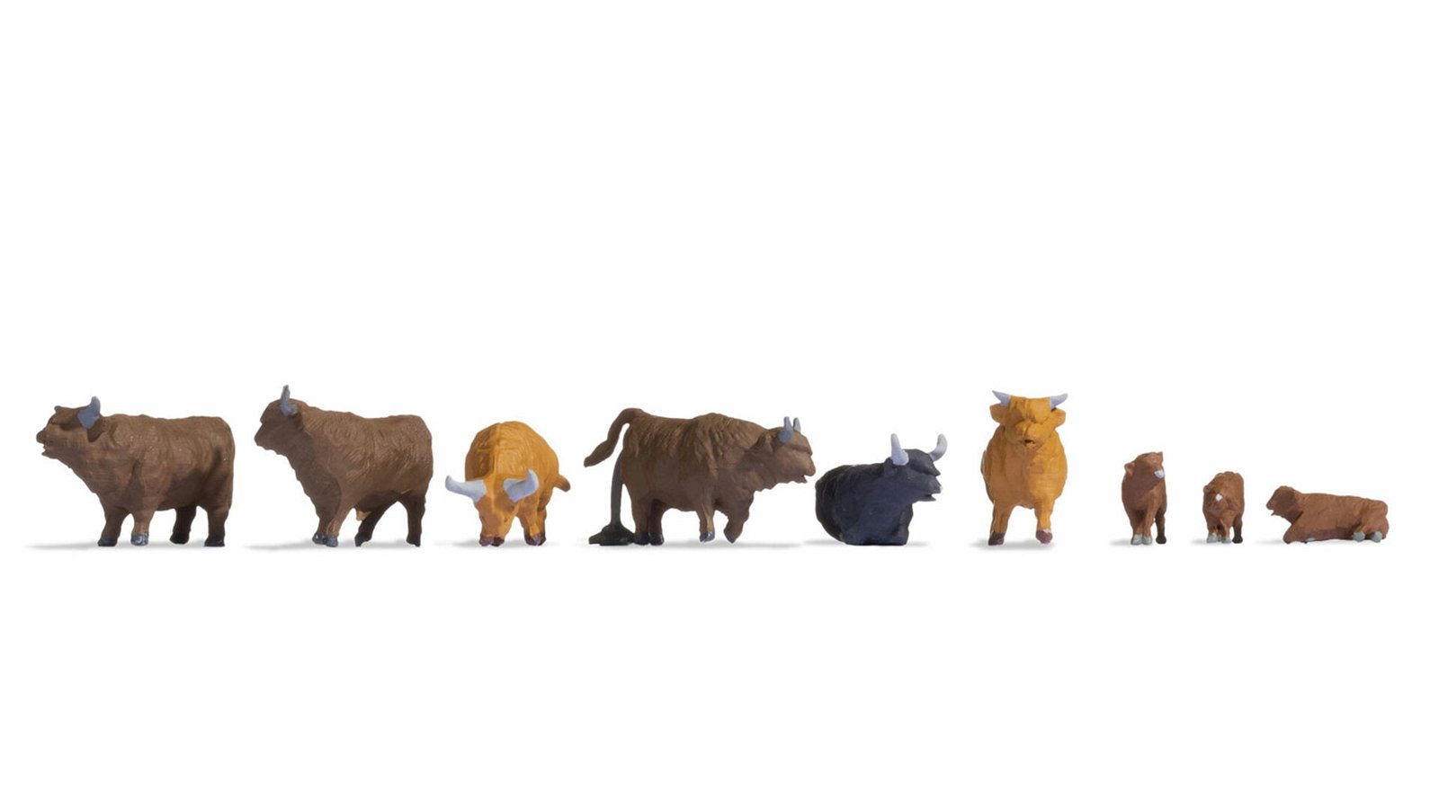 Noch 15728 HO Highland Cattle Figure (Set of 9)