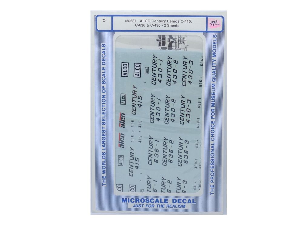 Microscale 48-237 O ALCO Century Demos Waterslide Decal Sheet (Pack of 2)