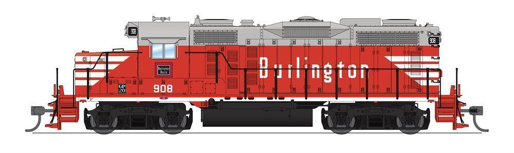Broadway Limited 4269 HO CBQ EMD GP20 Diesel Locomotive w/Sound & DCC #908