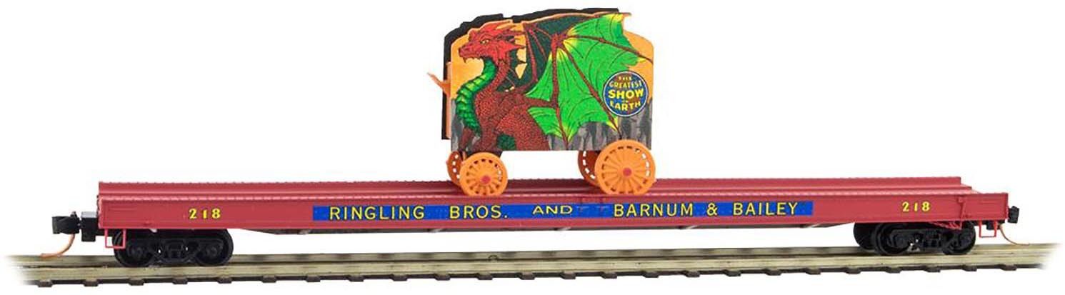 Micro-Trains 13900250 N Ringling Bros. 70' Warren Circus Flatcar w/Wagon #218