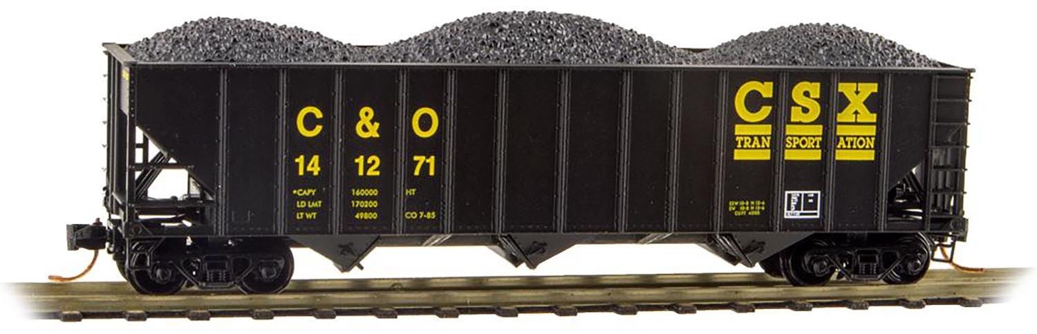 Micro-Trains 10800301 N C&O/CSX 100-Ton 3-Bay Open Hopper w/Load #141271