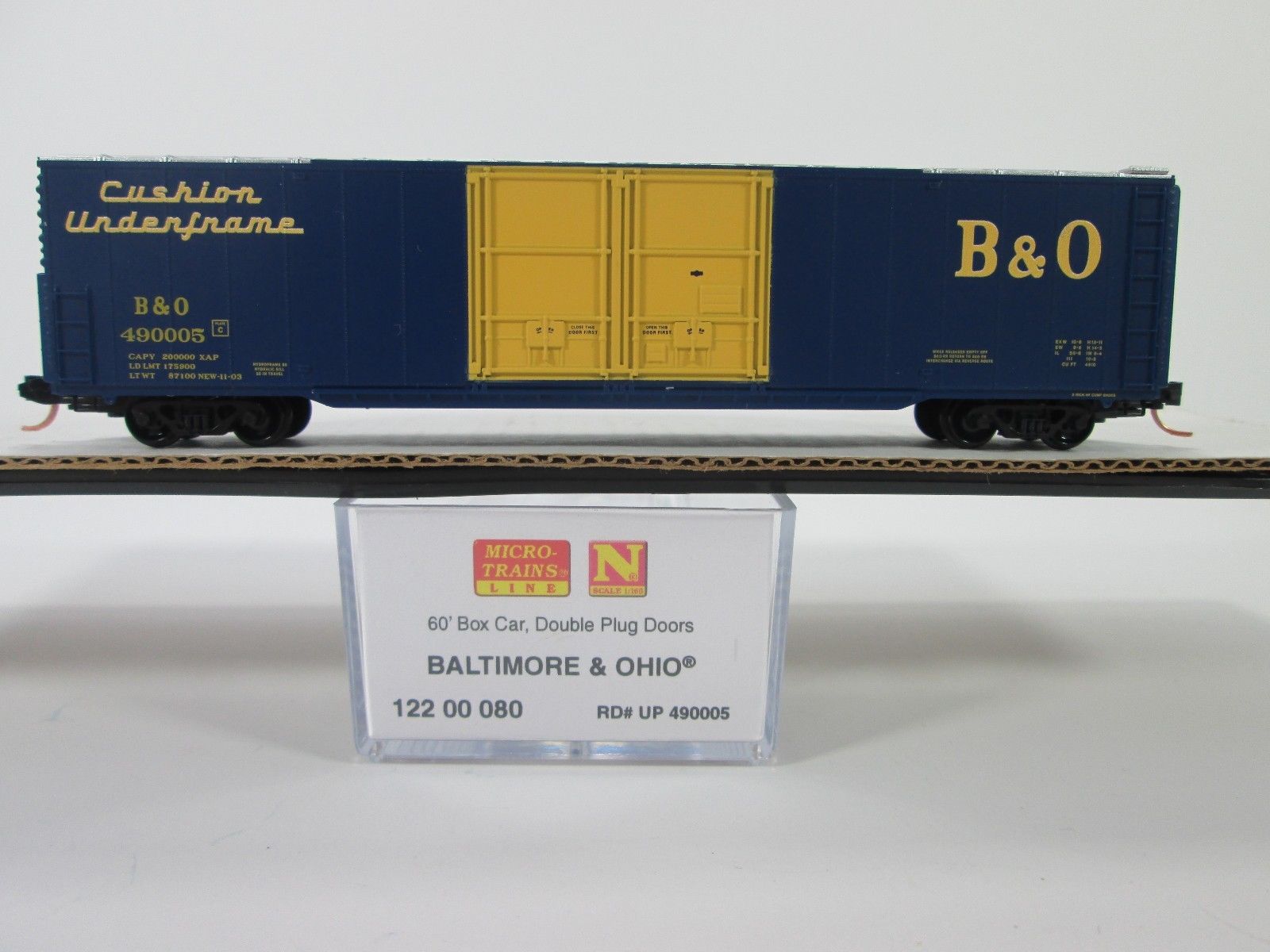 Micro-Trains 12200080 N Baltimore and Ohio 60' Double Plug Door Boxcar #490005