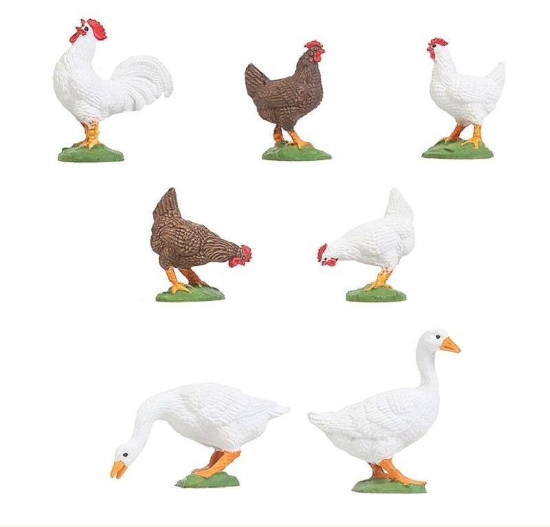 Pola 331896 G Scale Chickens & Geese Figures (Set of 7)