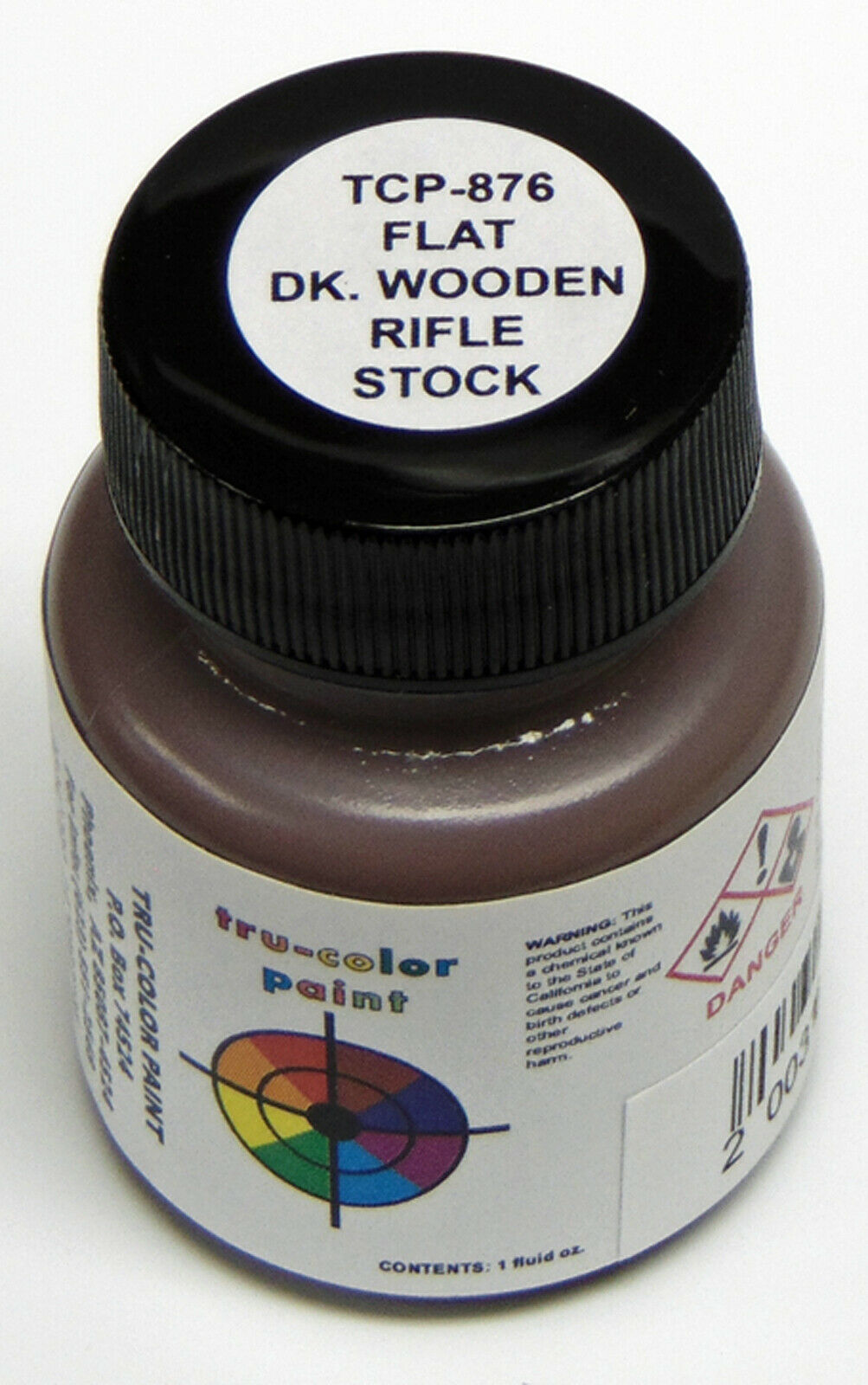 Tru-Color 876 Brushable Paint Flat Dark Wooden Rifle Stock Brown - 1 oz. Bottle