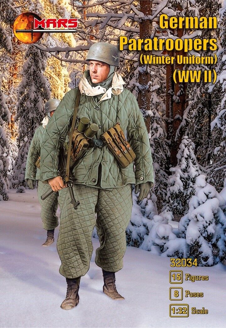 Mars Figure Sets 32034 1:32 WWII German Paratroopers (Winter Uniform) Figure Kit