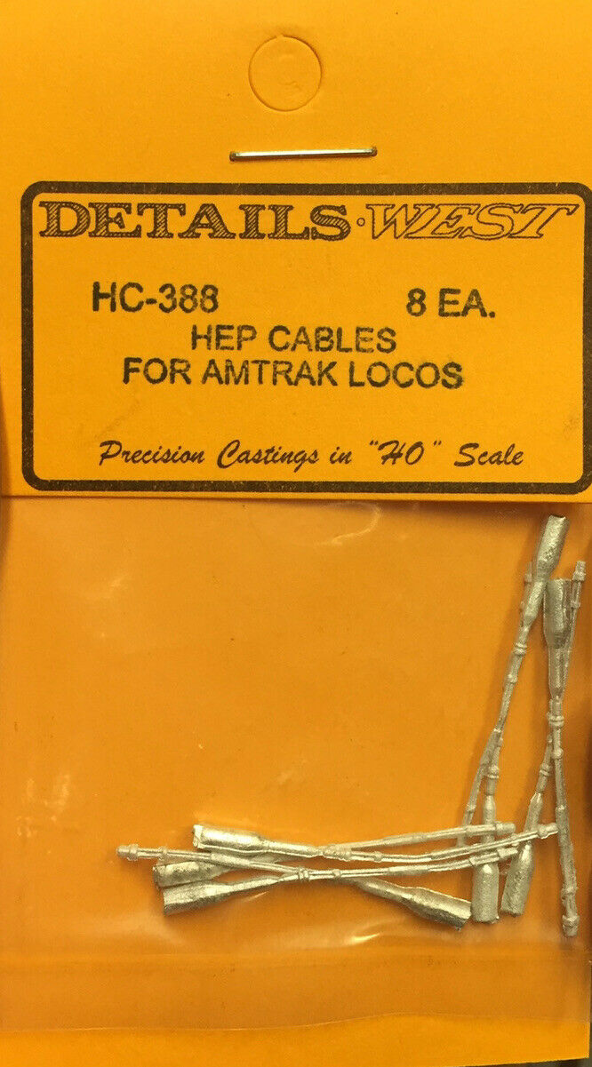 Details West 388 HO Amtrak Locomotives HEP Cables (Pack of 8)